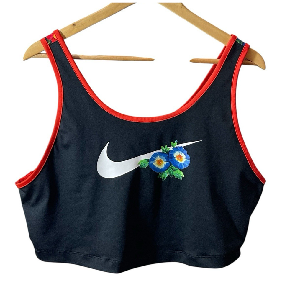Nike Hyper Femme Crop Top Women's Medium Tropical Floral Athleisure Gym Yoga